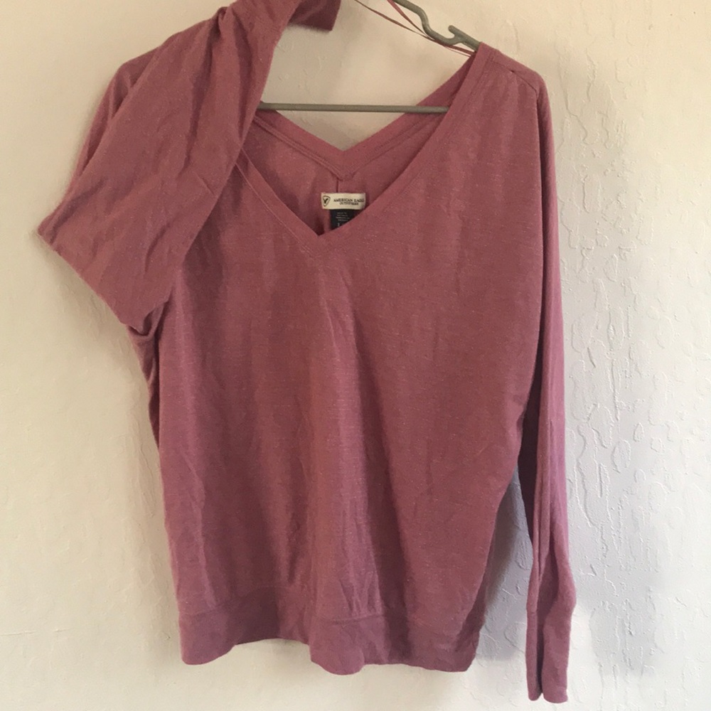 Mauve long sleeved V neck